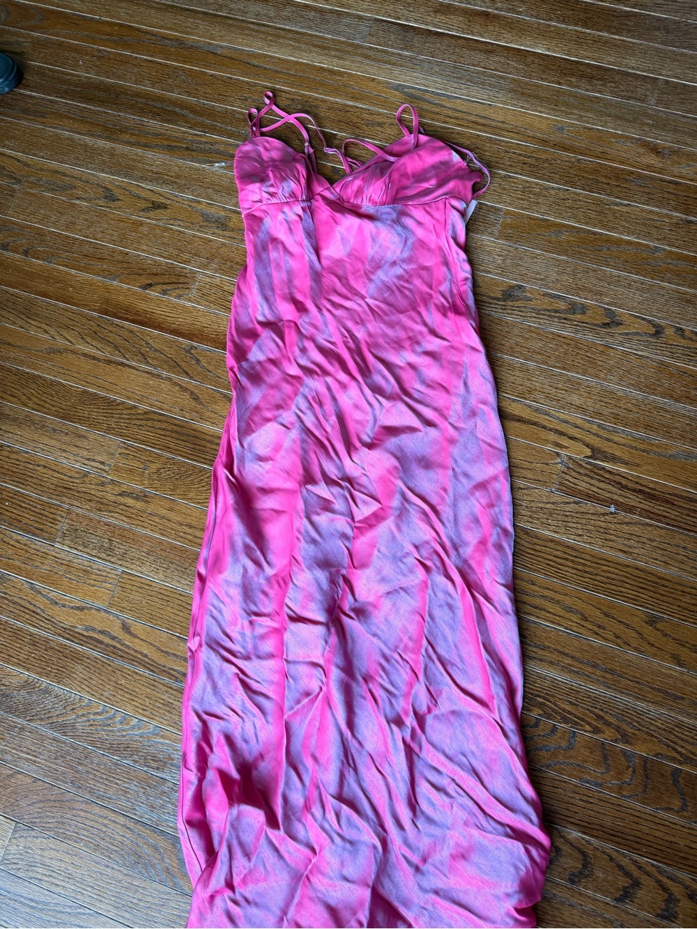 Xhilaration Pink and Light Purple Tie-Dye Slip Maxi Dress